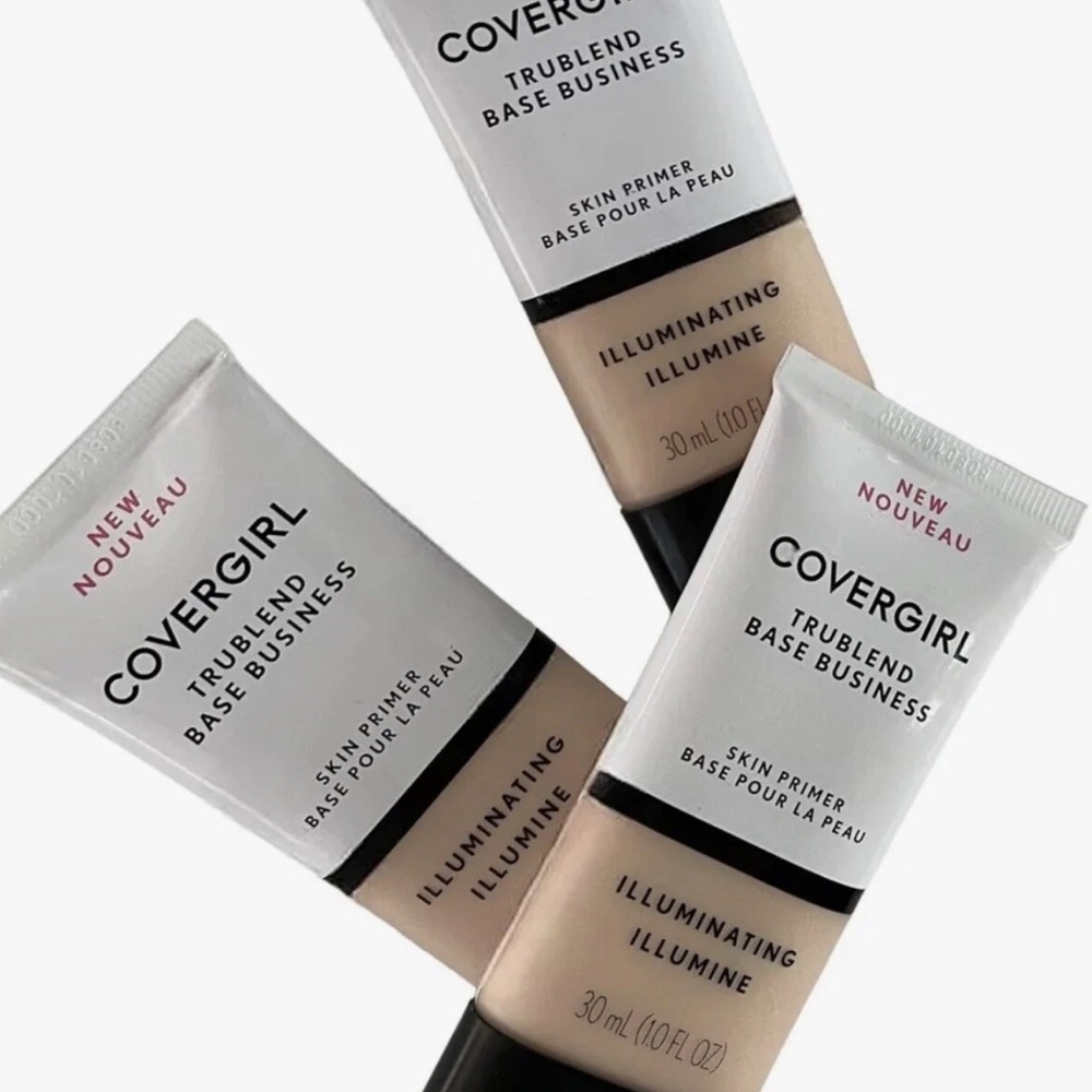 3 NEW Covergirl TruBlend Base Business Skin Primer Illuminating 1oz Base Makeup.